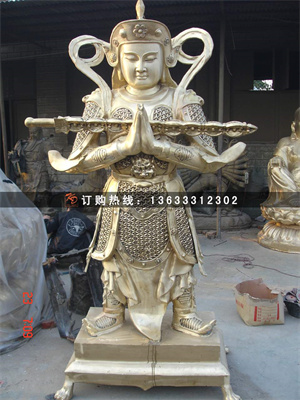 制作四大金刚四大天王雕 塑铸铜十八罗汉神话人物雕塑寺院门神佛