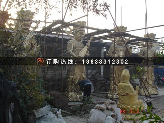 铸铜四大天王佛像 铸铜财神神像 铸铜大佛像寺庙雕塑