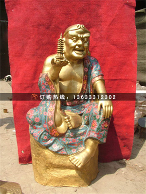 供应十八罗汉雕像寺院铜佛像铸铜弥勒佛彩绘弥勒坐像雕塑摆件
