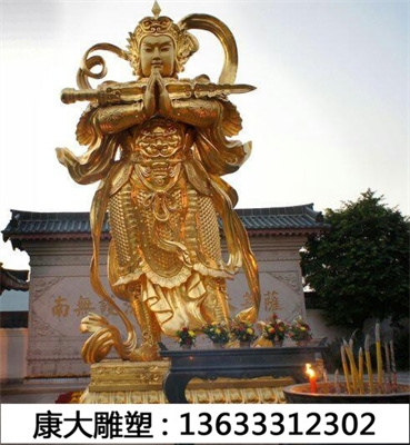 铸铜彩绘四大天王铜像 2米四大金刚护法神像 大型铸铜佛像雕塑