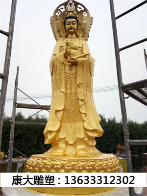 铸铜观世音菩萨神像观音送子娘娘雕塑 寺庙铸铜佛堂佛像定制