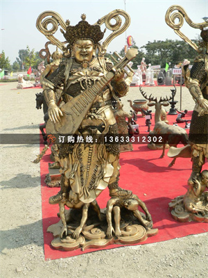 铸铜哼哈二将神像铸铜四大天王神将黄铜观音菩萨像铜如来佛摆件