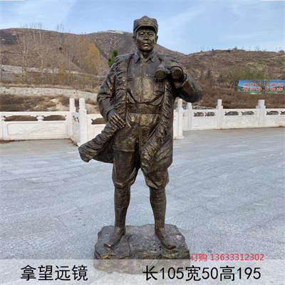 玻璃钢铸铜广场校园军人题材 玻璃钢人物雕塑定制生产厂家