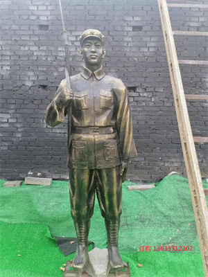 玻璃钢红色主题红军人物雕塑 抗战英雄革命人物雕像 厂家定制