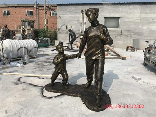 铸铜民俗人物小品雕塑定做 动物园林小品人物摆件