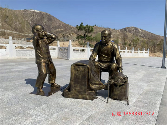 铸铜人物雕塑制作户外园林铸造古代民俗文化小品旅游景区铜雕摆件