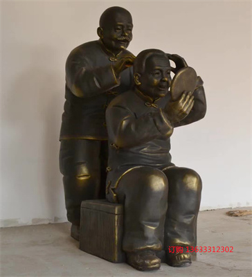 铸铜景观民俗小品摆件定制 城市商业街铸铜民俗人物小品雕塑定制