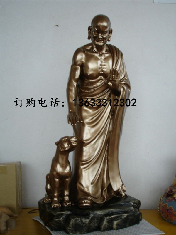 寺庙玻璃钢十八罗汉 贴金树脂五百罗汉雕塑 木雕铜雕佛像定做