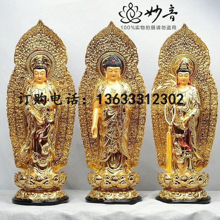 定做玻璃钢三宝佛雕塑 玻璃钢佛像三世佛雕塑厂