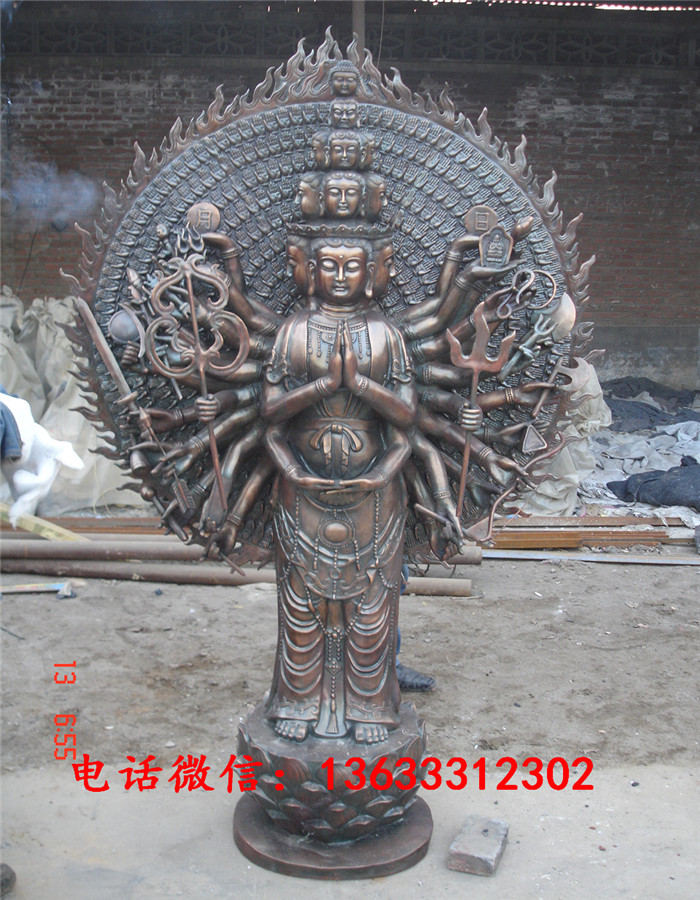 铸铜千手观音菩萨定制 大型铸铜千手观音菩萨雕塑