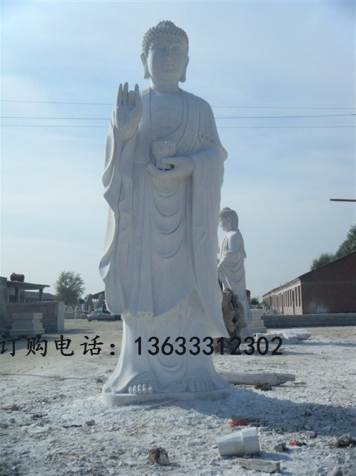石雕佛像坐佛释迦摩尼像汉白玉观音像人物雕塑摆件天然大理石雕刻
