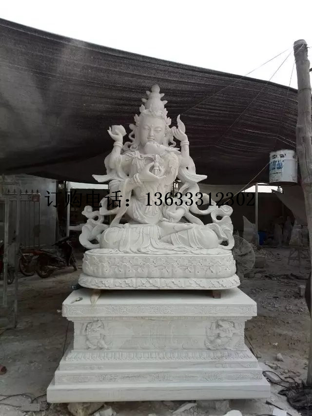 石雕汉白玉观音菩萨像西方佛像文化广场伟人雕塑寺庙供奉大型摆件