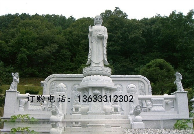 石雕人物四大天王雕塑花岗岩青石大型佛像观音神像寺庙供奉摆件
