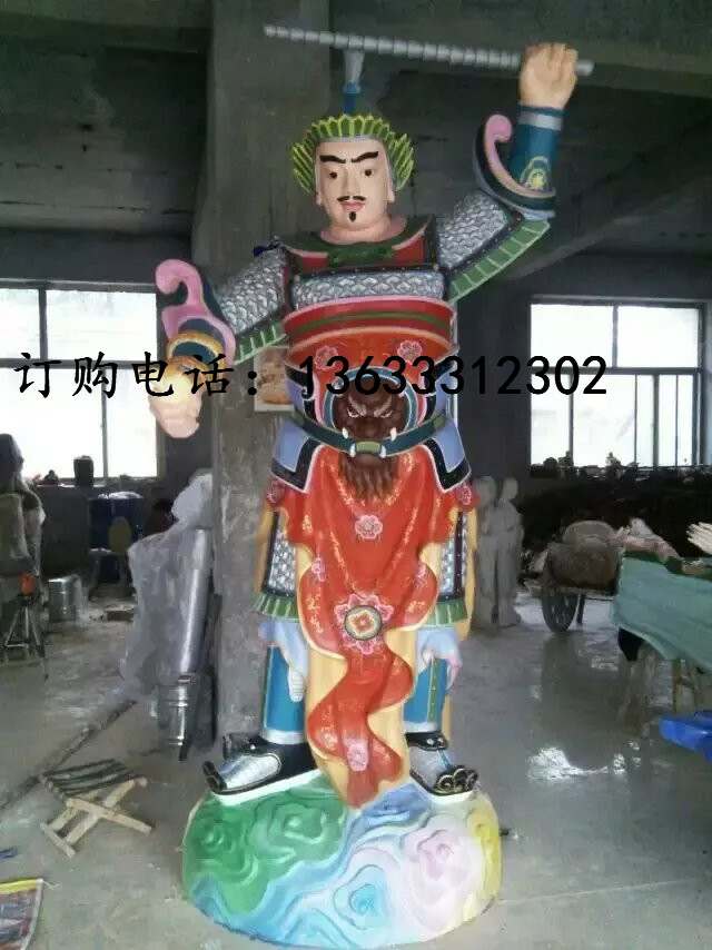 寺庙玻璃钢彩绘四大天王力士大型人物雕塑摆件树脂玻璃钢