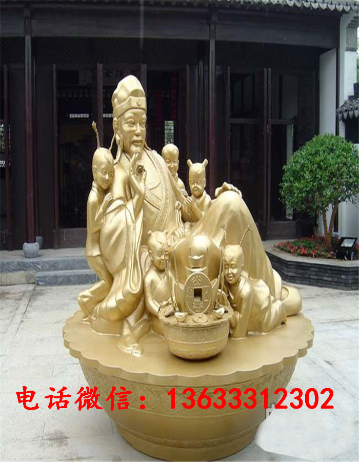 铜财神像定制 铜财神像贴金 铸铜财神雕塑厂家批发
