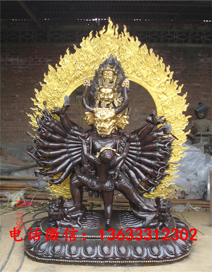 大型铸铜观音佛像人物 摆放摆放玻璃钢仿铜 铜雕千手观音人物雕塑