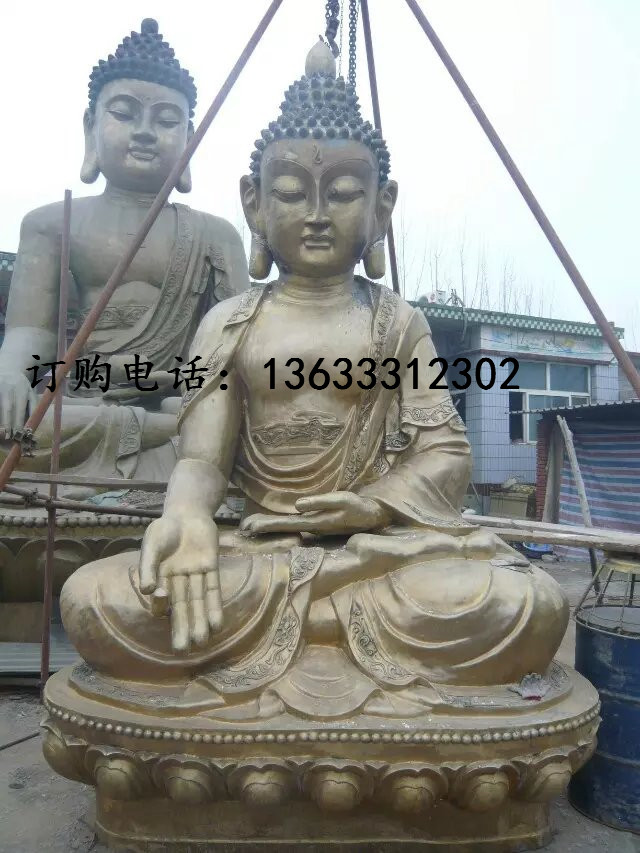 铸造大型寺庙铸铜三宝佛药师佛阿弥陀佛佛像雕塑