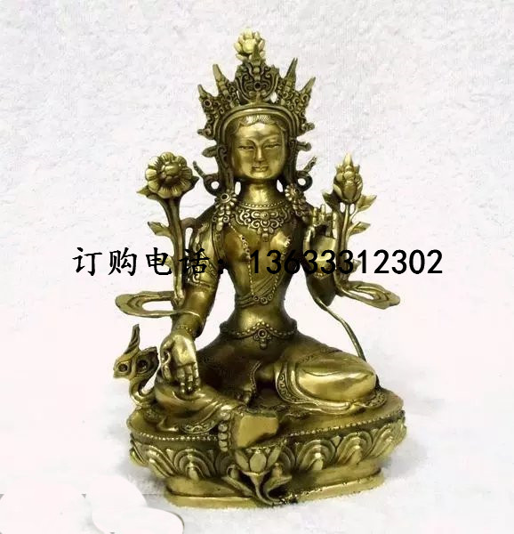 大型藏传寺庙铸铜绿度母密宗铜像雕塑 铸铜三世佛雕塑定制