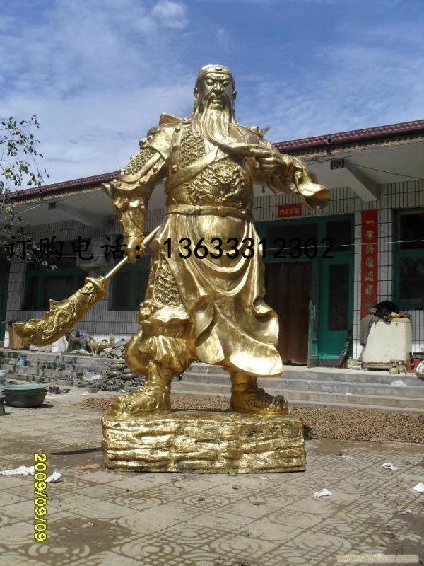 大型铸铜骑马关公提刀关公关圣帝君武财神雕塑摆件定制厂家