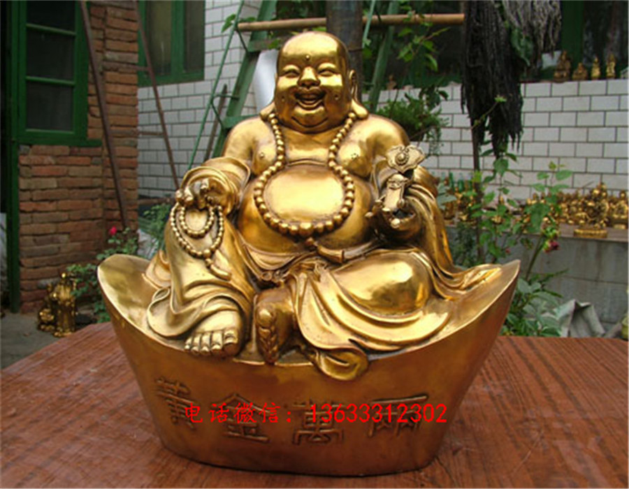 大型寺庙佛像摆件铜雕弥勒佛 铸铜笑佛弥勒佛雕塑