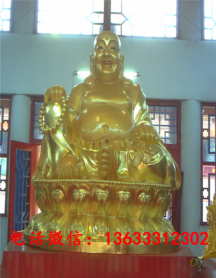 大型铸铜弥勒佛铜神像雕像 寺院庙宇铜雕佛像摆件