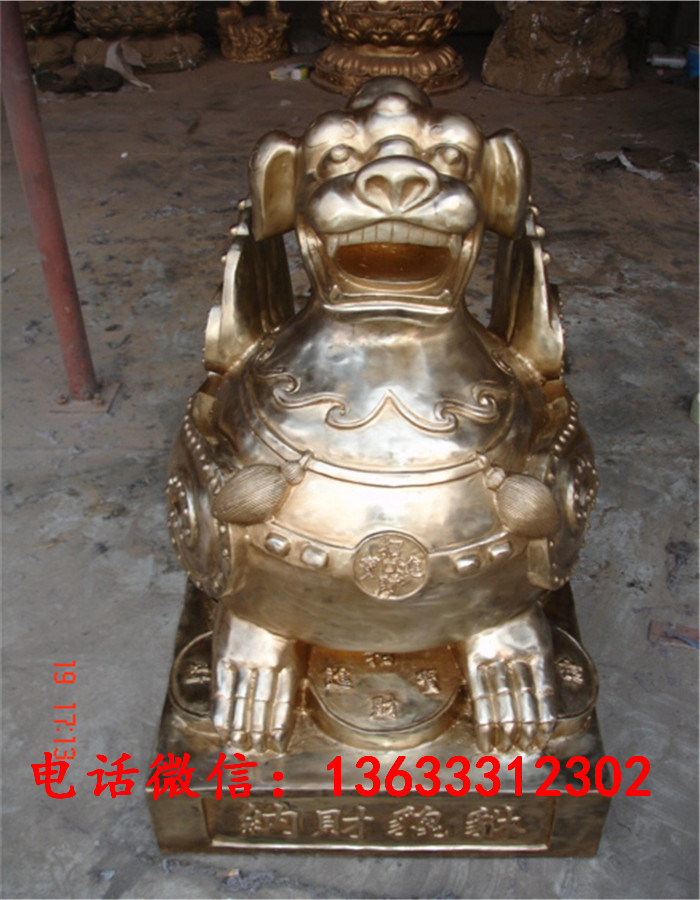 大型铸铜貔貅摆件 现代城市公园铸铜动物造型雕塑