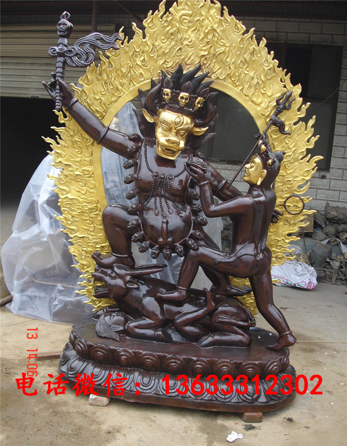大型铸铜金刚护法佛像 铸铜马头明王密宗雕塑定制铸铜佛像雕塑摆件