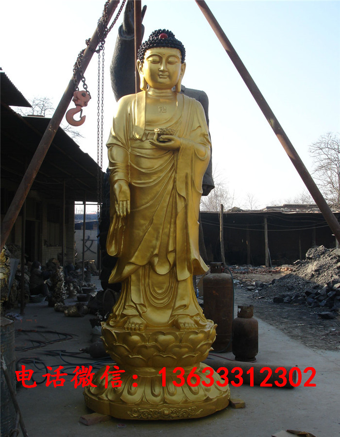 铸铜三世佛佛像摆件雕塑厂 铸造大型寺庙铸铜地藏王菩萨佛像定制