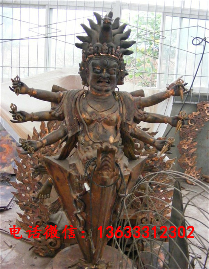铸铜十轮金刚藏传佛像密宗贴金彩绘鎏金铸铜臧佛寺庙佛像雕塑摆件