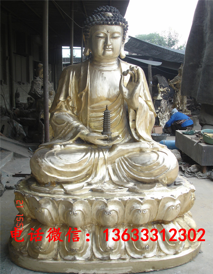铸铜阿弥陀佛 地藏王菩萨铜佛像 寺庙贴金彩绘铸铜地藏佛像铜像