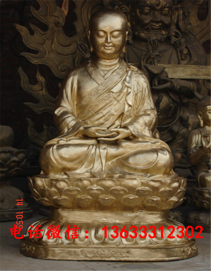 大型铸铜如来佛像 寺庙贴金佛像摆件 定制三世佛坐像雕塑