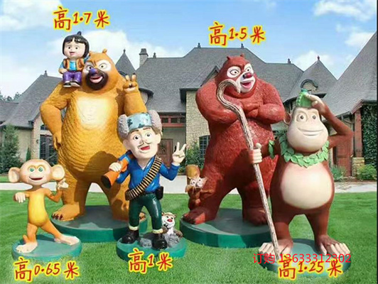 影视漫画人物雕塑 玻璃钢动漫卡通雕塑 儿童公园制作工艺