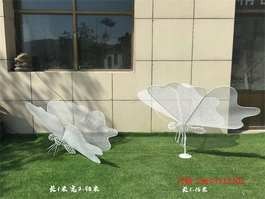 不锈钢镂空蝴蝶彩绘雕塑户外不锈钢金属庭院楼盘花园景观装饰摆件品