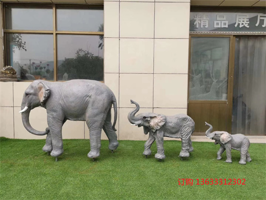 户外大型仿真动物大象玻璃钢雕塑楼盘展会公园林景观小品摆件