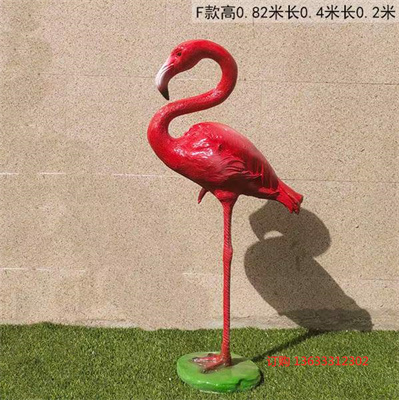 简约现代几何火烈鸟 户外玻璃钢定制火烈鸟雕塑园林景观装饰品