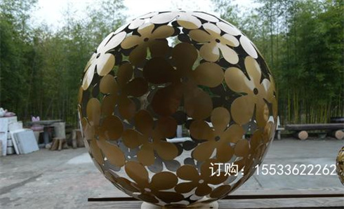 定制不锈钢镂空球 大型广场景观 金属风水球雕塑摆件 创意造型 