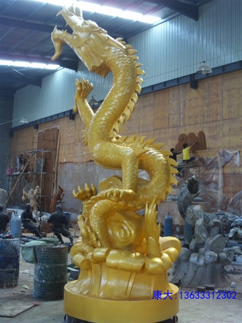玻璃钢仿铜仿金神兽龙雕塑铸铜十二生肖动物龙雕塑广场公园林铜雕