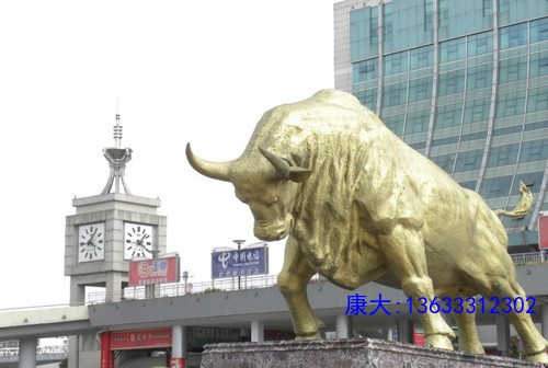 玻璃钢开荒牛雕塑拓荒牛雕塑华尔街牛雕塑铸铜牛雕塑户外金牛摆件