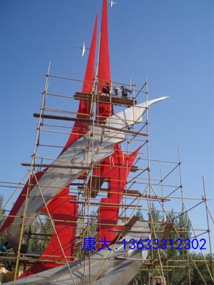 不锈钢雕塑定制户外大型抽象校园房地产酒店落地城市景观金属摆件