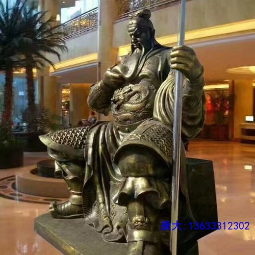 铸铜关公雕像玻璃钢公司纯铜关二爷雕塑厂家关帝圣君关羽铜摆件