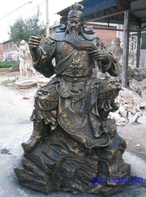 铸铜关公雕像订制寺庙公司纯铜关二爷雕塑定做关帝圣君关羽铜摆件