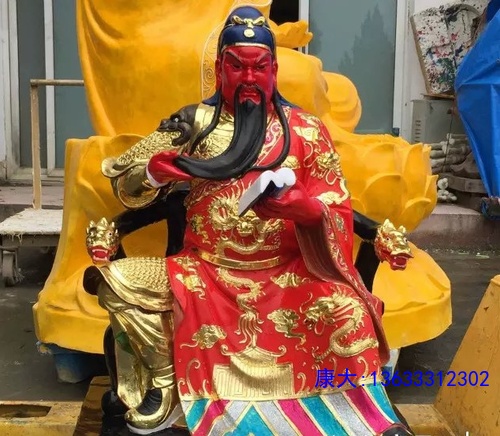 寺庙公司雕塑定做铜关公 关帝圣君关羽爷二关纯铜雕像铸铜摆件